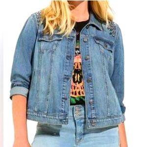 🏷️ Torrid Soft Denim Studded Trucker Jacket Country Roads Size 2X